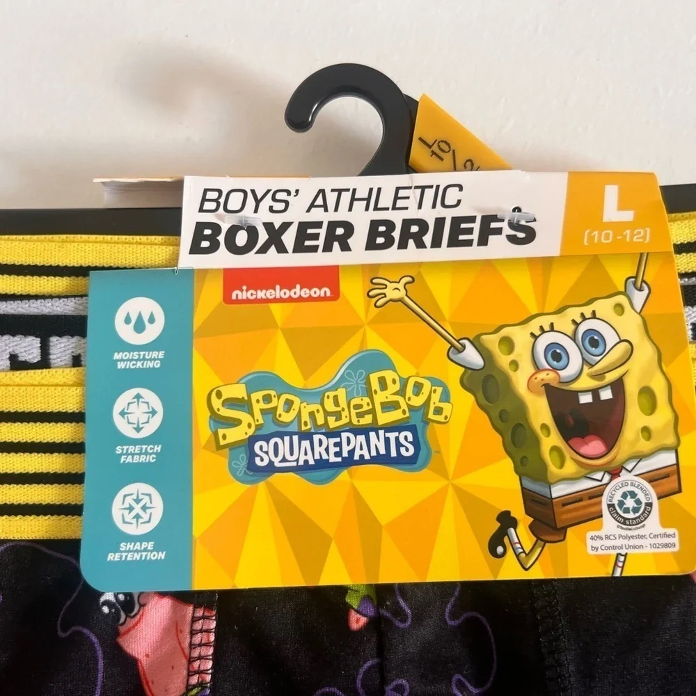Nickelodeon SpongeBob SquarePants Boys' Boxer Briefs 3 - Black and Yellow